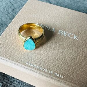 Anna Beck Gold Ring with Turquoise Stone